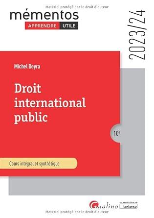 Amazon fr Droit international public Cours intégral et synthétique