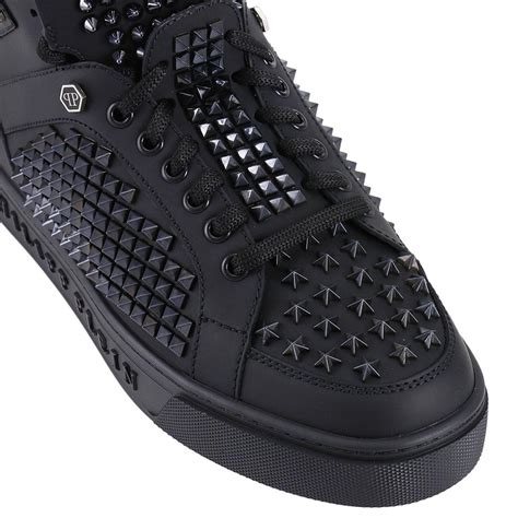 Philipp Plein Leather Sneakers Shoes Men in Black for Men - Lyst