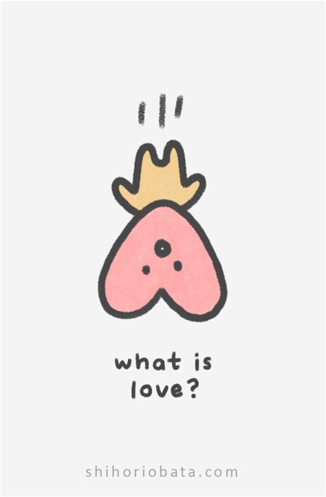 a pink bird with a crown on it's head and the words what is love?