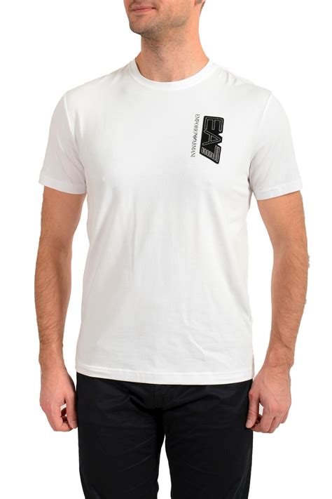 Emporio Armani Ea7 Mens White Short Sleeve Logo Print Crewneck T Shirt