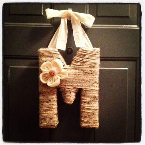 Front Door Initial Wreath Cardboard Letter Joann Fabric Wool Yarn