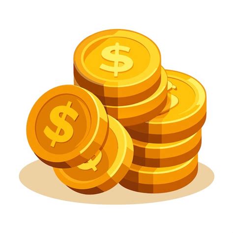 Premium Vector A Stack Of Gold Coins With A Dollar Sign On The Top