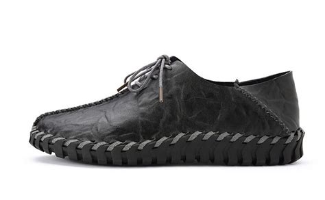 Осенняя мужская обувь Швейные Лоферы обувь мужская кожаная повседневная ...