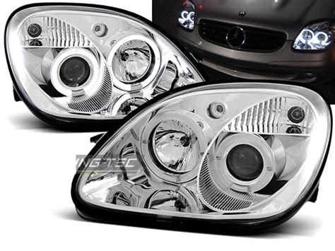 Headlights For Mercedes R Slk Angel Eyes Chrome Worldwide