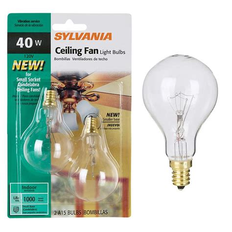 Candelabra Base A15 2-Pack 40 Watt Clear Ceiling Fan Bulbs - #34907 ...