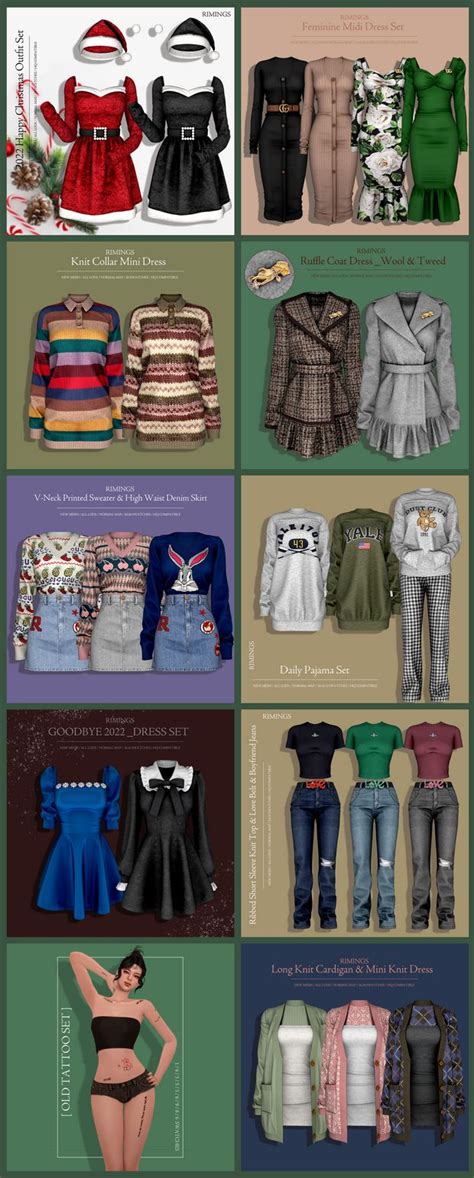 Cc List For December Rimings In Sims Clothing Sims