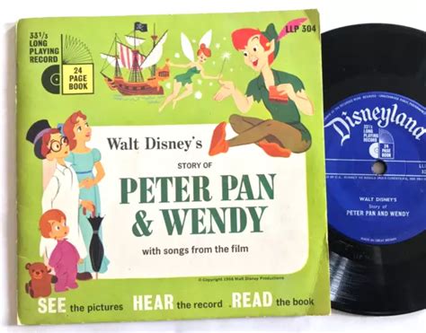 Peter Pan And Wendy Disneyland Read Along Book And Record Llp 304 £798