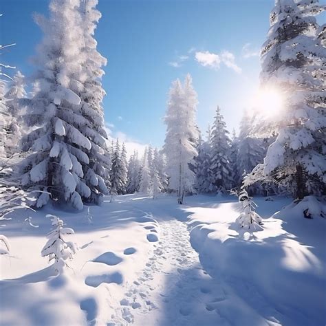 Eine Wundersch Ne Verschneite Landschaft Bei Tageslicht Das Licht Der