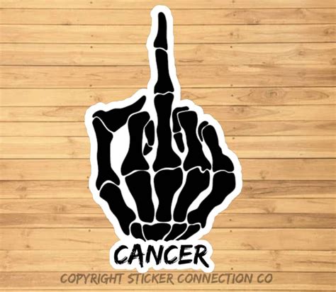 Fuck Cancer Vinyl Decal Sticker For Laptops Cars Hydroflask Toolbox Parody Halloween Free