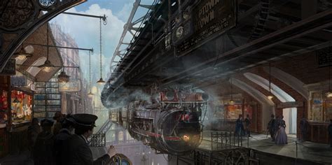 ArtStation - Steampunk train platform