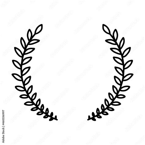 Laurel Wreath Vector Hand Drawn Laurel Wreath Isolated On White