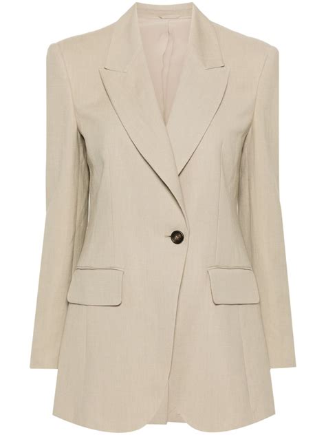 Brunello Cucinelli Blazer Tejido Con Solapas De Pico Neutro Farfetch Mx