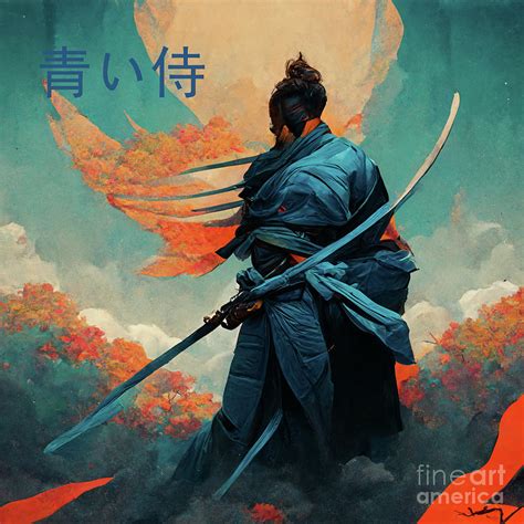 Blue Samurai Digital Art by Peter Awax - Fine Art America