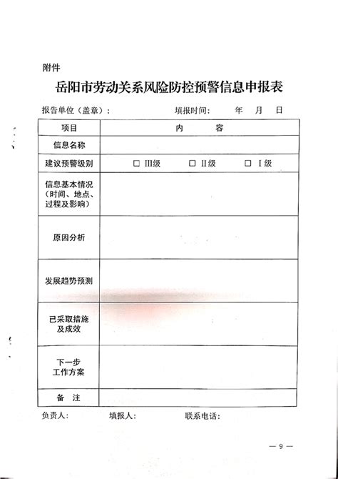 关于建立岳阳市劳动关系风险监测预警制度的实施意见