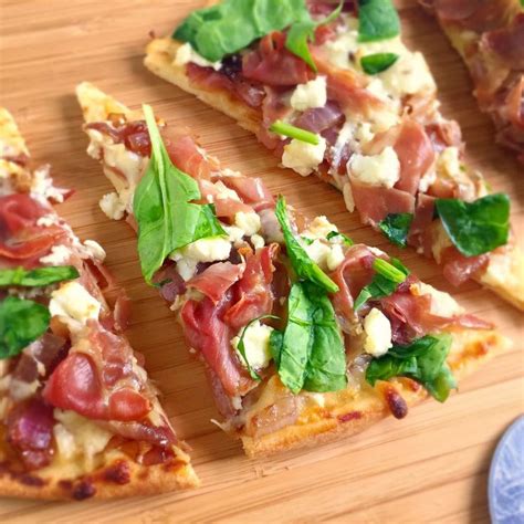 Prosciutto Fig Jam And Caramelized Onion Flatbread Appetizer