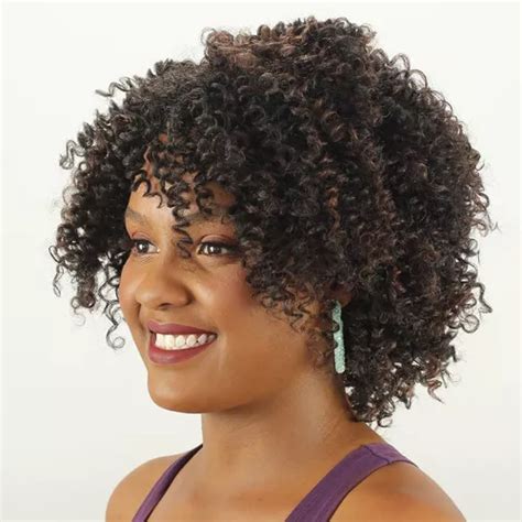 Peruca Wig Cacheada Corte Afro Fibra Bio Org Nica Oren Parcelamento