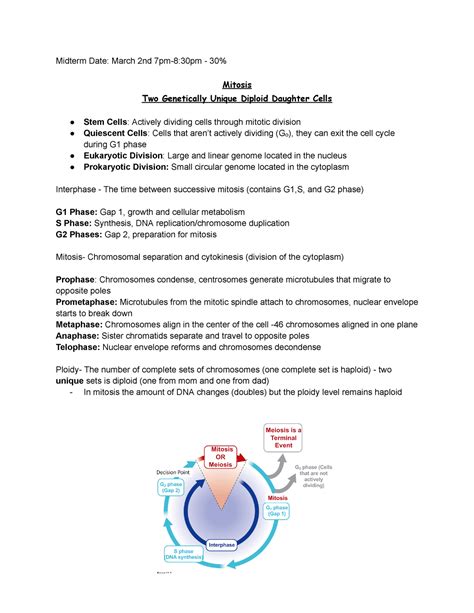 BIO 1090 Midterm Summary Notes Midterm Date March 2nd 7pm 8 30pm