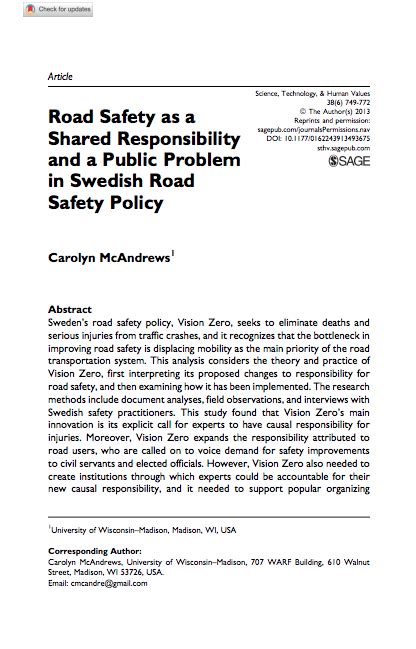 2013 Mcandrews Road Safety As A Shared Responsibility And A Public