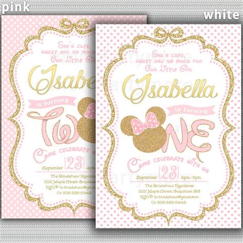 Minnie Mouse Invitation Pink