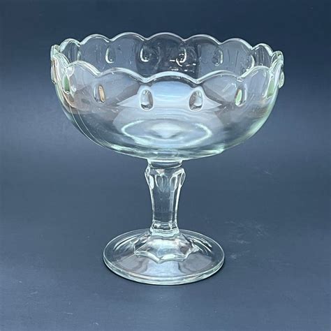 Indiana Glass Clear Teardrop Compote Indiana Glass Teardrop Etsy In