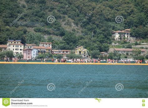 The Floating Piers In Lake Iseo Editorial Photo Image Of Panorama