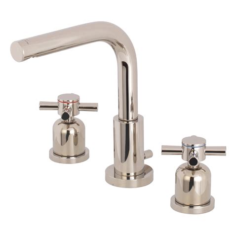 Modern Two Handle 3 Hole Deck Mounted Widespread Bathroom Faucet With