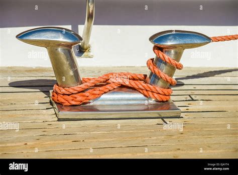 Bollard On Yacht Stock Photo Alamy