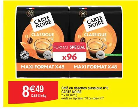 Promo Caf En Dosettes Classique N Carte Noire Chez Migros France