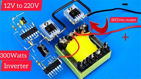 How To Make 300watts Inverter Using Irfz44n Mosfet Transistor Youtube