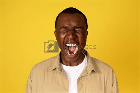 Unhappy Despaired Millennial African American Guy In Casual With Open