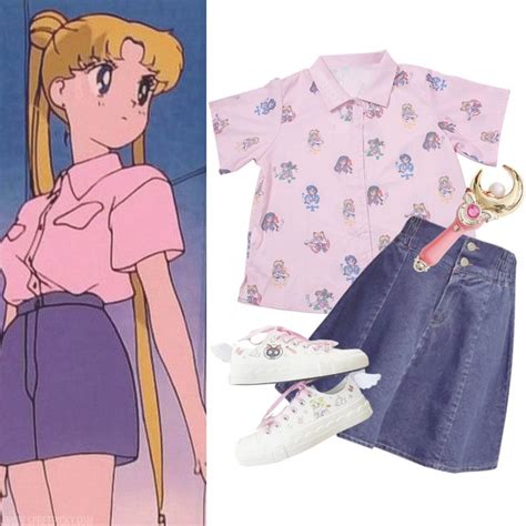 Sailor Moon Usagi Inspired 90s Retro Outfit Anime Inspired Outfits