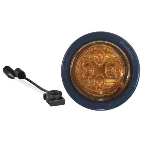 Round Yellow Led Marker Light Low Profile Truck Lite