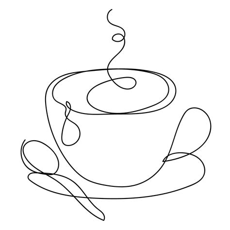 Minimal One Line Tea Cup Continuous Line Drawing Tea Cup Drawing Line