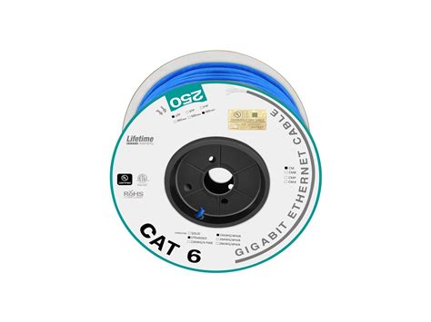 Monoprice Cat6 250ft Blue CM UL Bulk Cable Stranded W Spine UTP