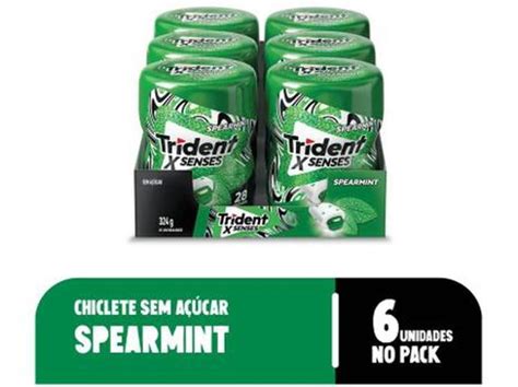 Chiclete Trident X Senses Spearmint Menta Display Garrafa 6 Unidades De