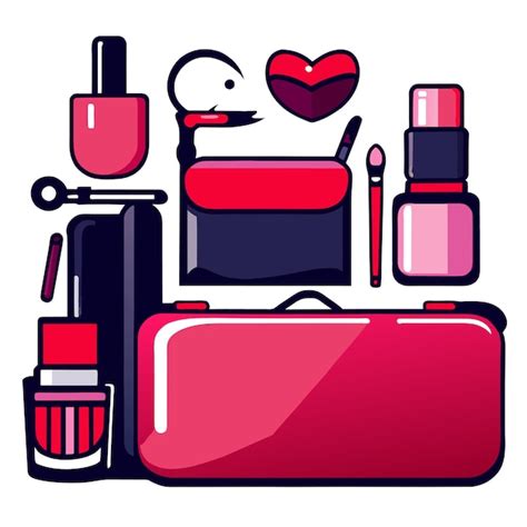 Conjunto De Accesorios De Belleza O Cosméticos O Maquillaje Colección Ilustración Vectorial