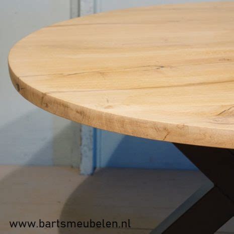 Ronde Tafel Eikenhout 40 Met Matrix Onderstel Bartsmeubelen