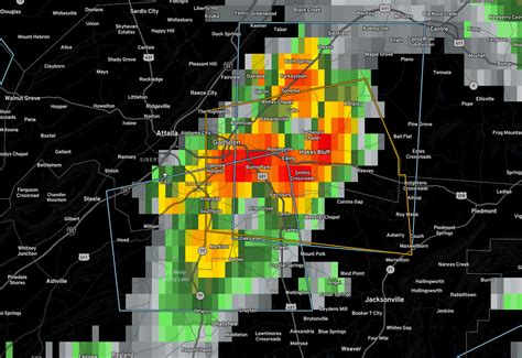 Severe Thunderstorm Warning For Etowah And Calhoun Counties The Alabama Weather Blog