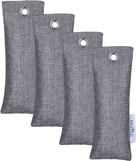 Muyee Activated Bamboo Charcoal Bags 4 Pack Naturally Freshen Air Purifying Bags Odor Absorber