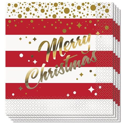 Gold Sparkle Christmas Luncheon Napkins 33cm 2ply Pack Of 16 Partyrama