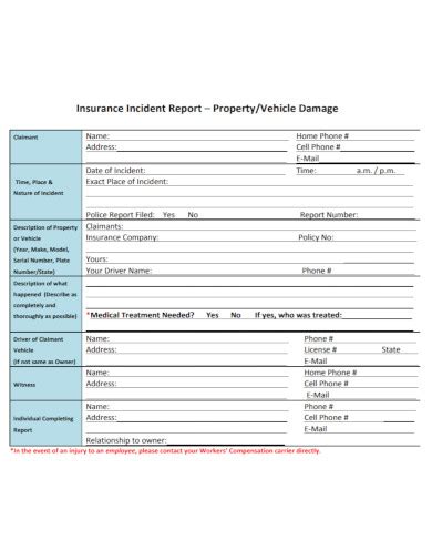 Insurance Incident Report Examples Format Pdf Tips