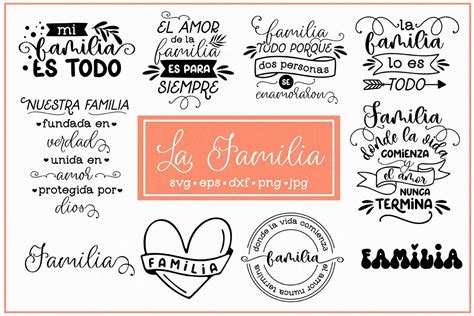 La Familia Svg Bundle Frases En Espa Ol Etsy Norway