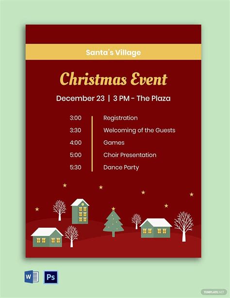 Christmas Event Program Template in PSD, Word - Download | Template.net