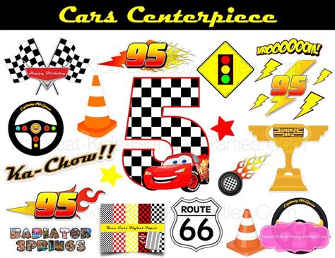 Disney Cars Centro De Mesa Disney Cars Cumpleaños Disney Etsy