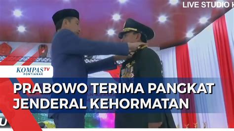 Menhan Prabowo Terima Kenaikan Pangkat Jenderal Kehormatan Dari