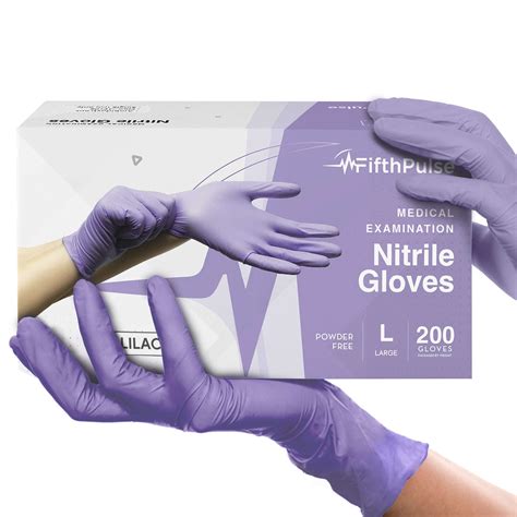 Fifthpulse Lilac Nitrile Gloves 200 Pack Small Medium Large Xl