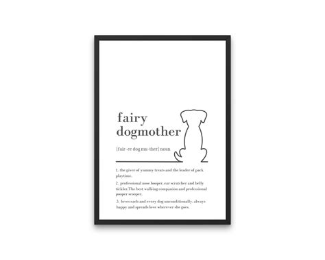 Fairy Dogmother Definition Digital Print T Idea For Dog Etsy