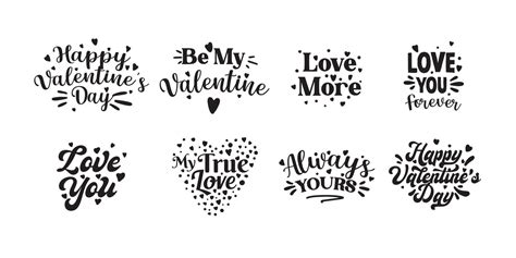 Set of lettering for Valentine's Day celebration 17404241 Vector Art at ...