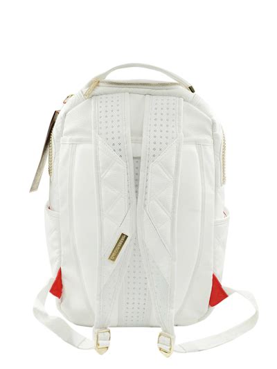 Sprayground Riviera Whyte Gold Backpack In Bianco Modesens