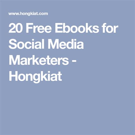 35 Free Ebooks For Social Media Marketers